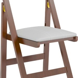 Folding Chairs with Padded Cushion,Wooden Foldable Portable Commercial Chair Bamboo Folding for Indoor and Outdoor Events Party Chair for Home Office, Guest Room,Conference Room
