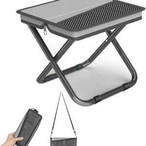 Portable Ultralight Collapsible Stool,Camping Chair,Handbag Style Pocket Foldable Stool for Camping Travel Fishing Hiking and Outdoor Activities(Gray)