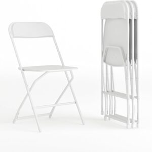 Series Plastic Folding Chair - White - 4 Pack 650LB Weight Capacity Comfortable Event Chair-Lightweight Folding Chair