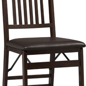 Set of 2 Folding Chair, 17" w x 20" d x 36" h, Brown