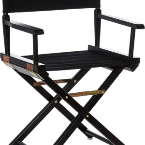 Casual  Director's Chair ,Black Frame/Black Canvas,18" - Classic Height